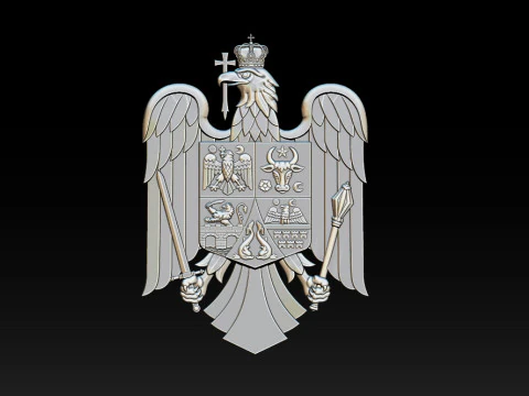 Royal Eagle Coat of Arms Relief 3D Print Model