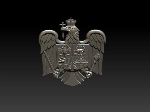 Royal Eagle Coat of Arms Relief 3D Print Model
