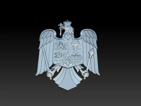 Royal Eagle Coat of Arms Relief 3D Print Model