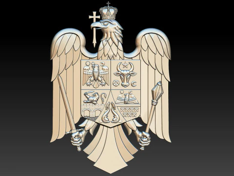 Royal Eagle Coat of Arms Relief 3D Print Model