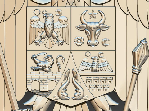 Royal Eagle Coat of Arms Relief 3D Print Model