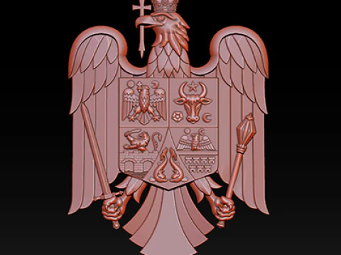 Royal Eagle Coat of Arms Relief 3D Print Model