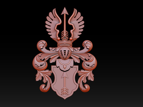 Armoiries en relief de la cr&ecirc;te h&eacute;raldique classique mod&egrave;le CNC 3D Modèles 3D en vedette