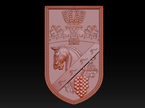 Heraldische Shield Crest CNC-reli&euml;f 3D printmodel