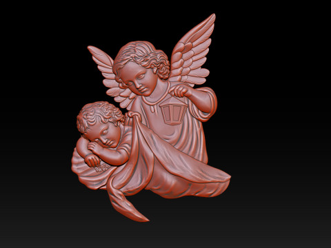 Guardian Angel with Child CNC Relief 1 3D Print Model