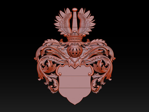 문장학 문장 엠블럼 CNC 릴리프 3D 프린트 모델