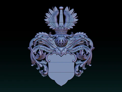 Heraldic Crest Emblem CNC Relief 3D Print Model