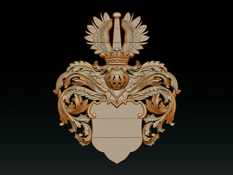 Heraldic Crest Emblem CNC Relief 3D Print Model