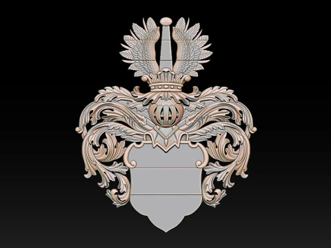 Heraldic Crest Emblem CNC Relief 3D Print Model