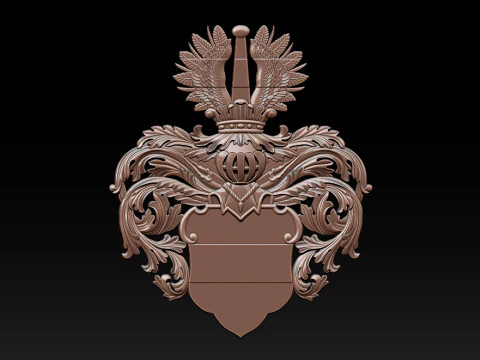 Heraldic Crest Emblem CNC Relief 3D Print Model