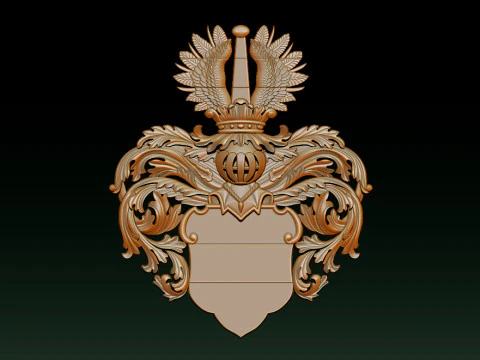 Heraldic Crest Emblem CNC Relief 3D Print Model