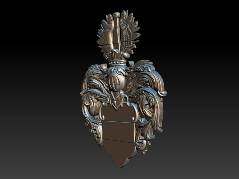 Heraldic Crest Emblem CNC Relief 3D Print Model