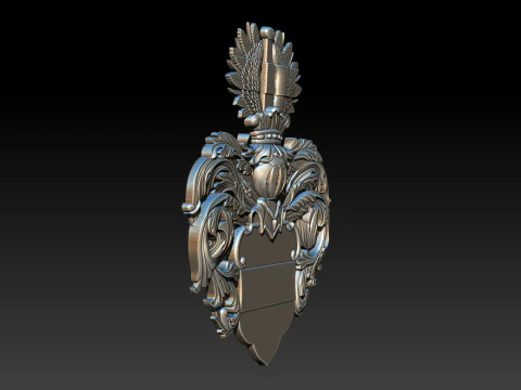 Heraldic Crest Emblem CNC Relief 3D Print Model