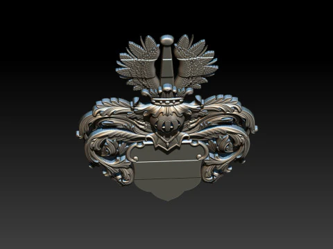 Heraldic Crest Emblem CNC Relief 3D Print Model