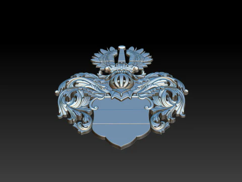 Heraldic Crest Emblem CNC Relief 3D Print Model