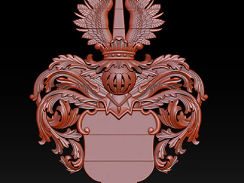 Heraldic Crest Emblem CNC Relief 3D Print Model