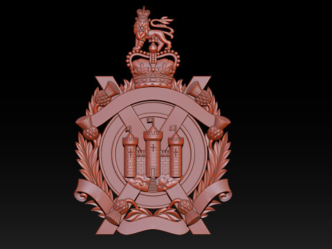 로얄 문장 문장 CNC 릴리프 3D 프린트 모델