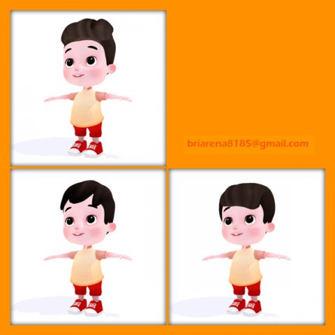 cartoon boy 3D Model .c4d .max .obj .3ds .fbx .stl .blend 