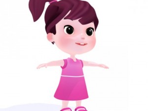 cartoon girl 3D Model