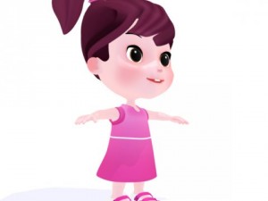 cartoon girl 3D Model