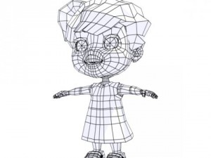 cartoon girl 3D Model