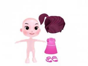 cartoon girl 3D Model