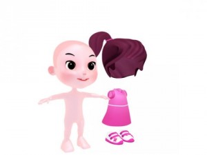 cartoon girl 3D Model