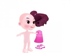 cartoon girl 3D Model