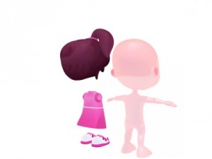 cartoon girl 3D Model