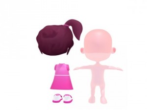 cartoon girl 3D Model