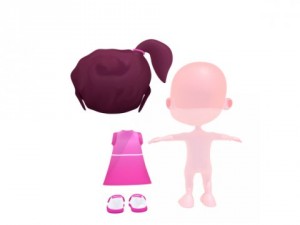 cartoon girl 3D Model
