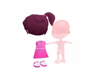 cartoon girl 3D Model