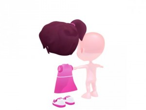cartoon girl 3D Model
