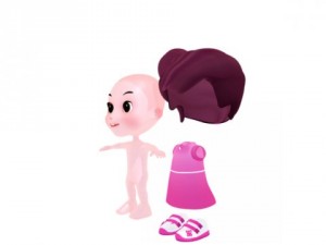 cartoon girl 3D Model