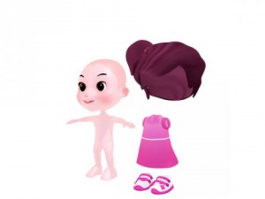 cartoon girl 3D Model
