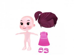 cartoon girl 3D Model