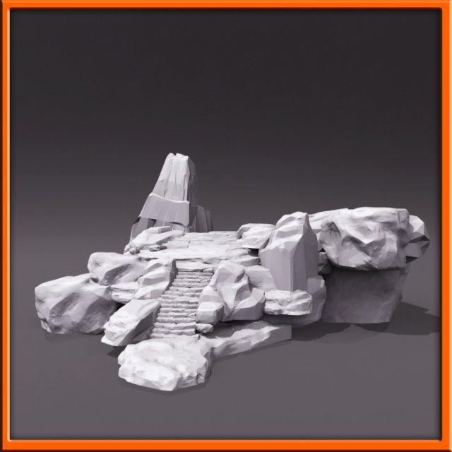 generic stone stairs basemesh Modelo 3D .c4d .max .obj .3ds .fbx .stl .blend 