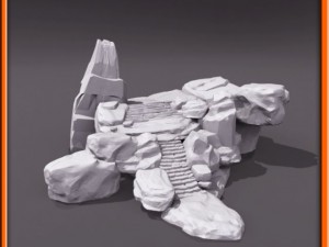 generic stone stairs basemesh Modelo 3D