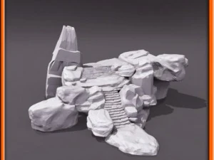 generic stone stairs basemesh 3D Model