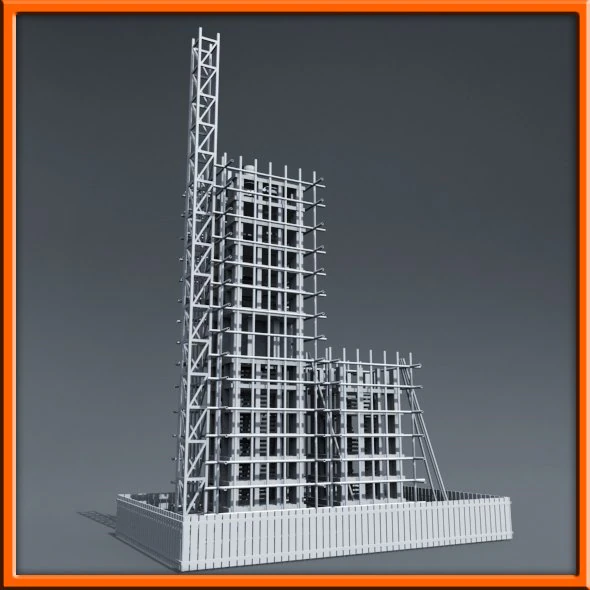 Building construction 3D Model .c4d .max .obj .3ds .fbx .stl .blend 