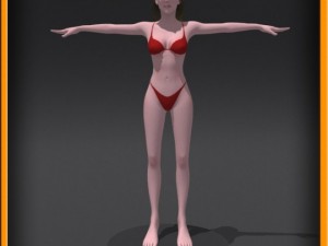 Realistic female body no rig 3D Model