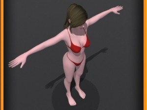 Realistic female body no rig 3D Model