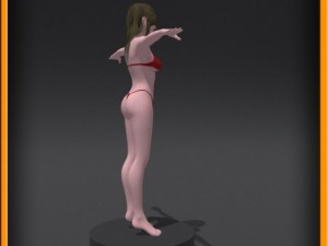 Realistic female body no rig 3D Model
