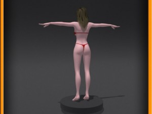 Realistic female body no rig 3D Model