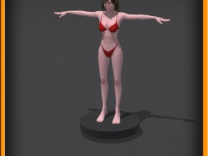 Realistic female body no rig 3D Model