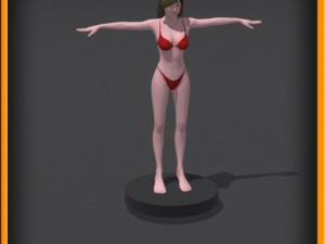 Realistic female body no rig 3D Model