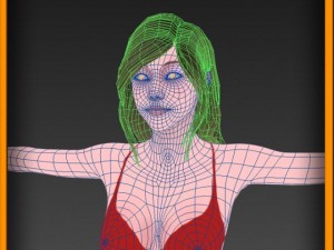 Realistic female body no rig 3D Model