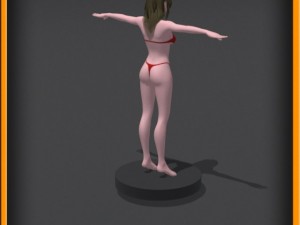 Realistic female body no rig 3D Model