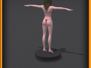 Realistic female body no rig 3D Model