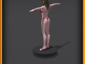 Realistic female body no rig 3D Model